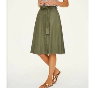 LOFT Plus Size Tie Waist Midi Skirt